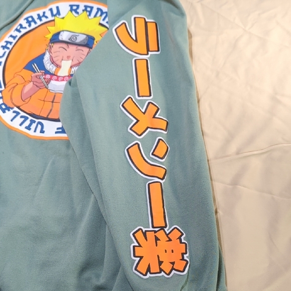 Light GreenLightweight Hoodie with Graphic Accents.... - Picture 3 of 9